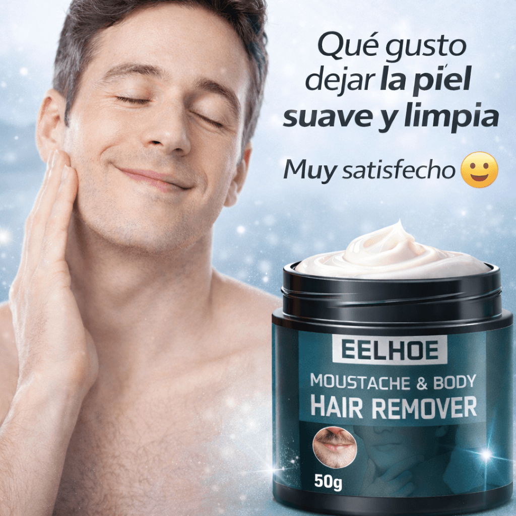 Crema Depiladora para Bigote y corporal Masculino — Rostro limpio en minutos