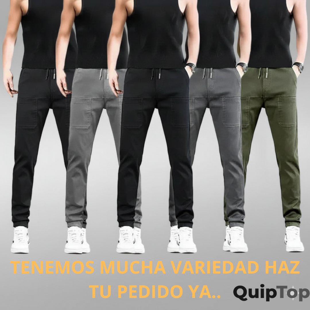 Pantalones cargo alta elasticidad y con múltiples bolsillos