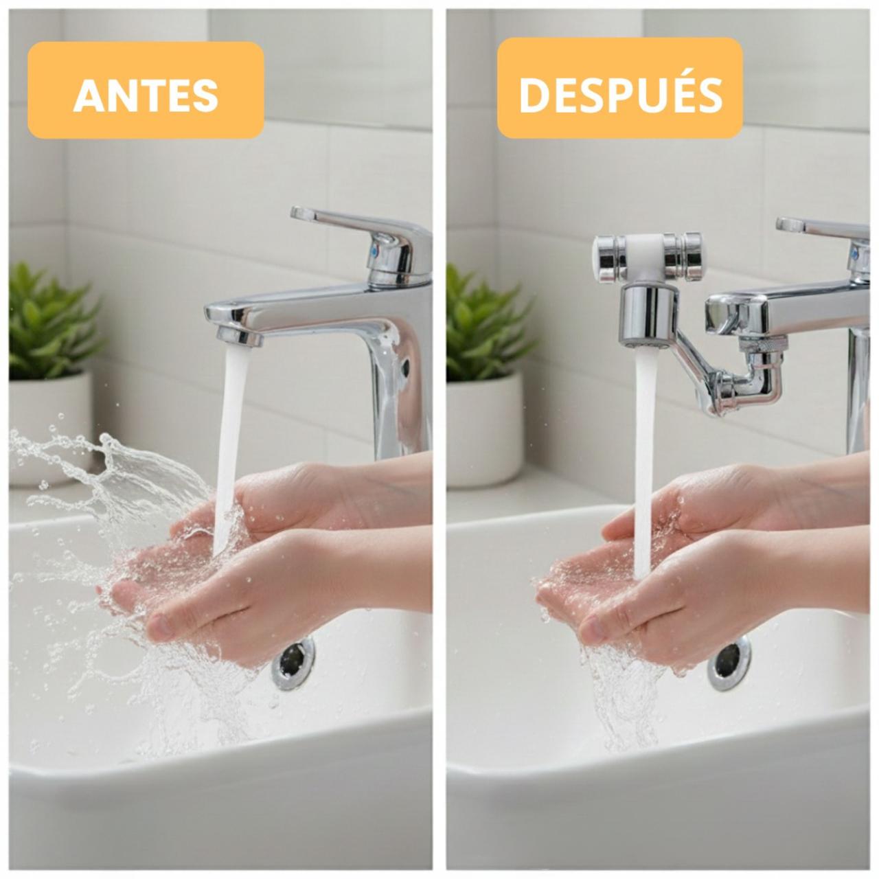 Extensor de grifo giratorio Acero inoxidable Rotación de 1180°