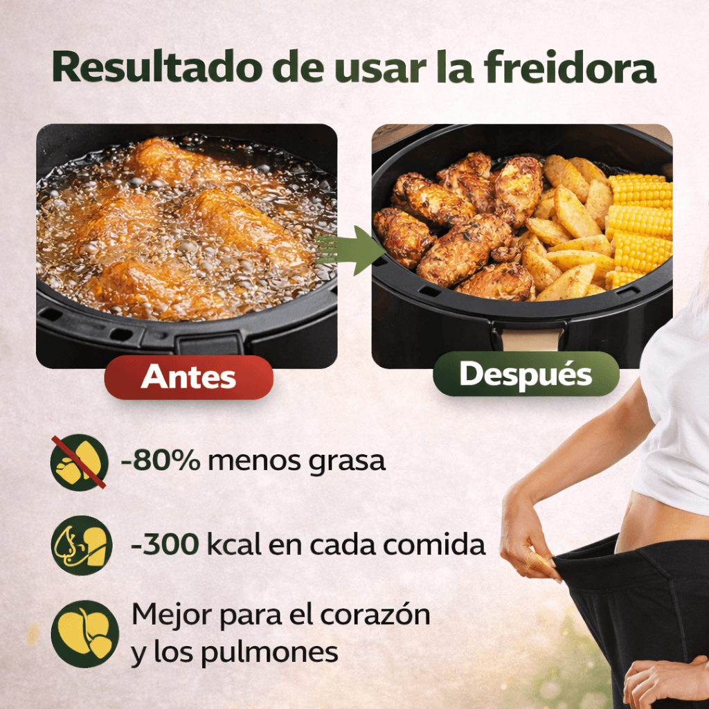 Freidora 6 litros Come rico sin culpa todos los días con tu Freidora de Aire 6L