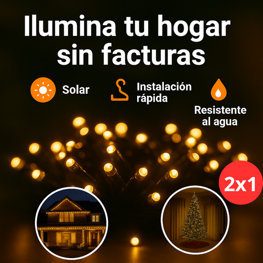 Luces de navidad con panel solar