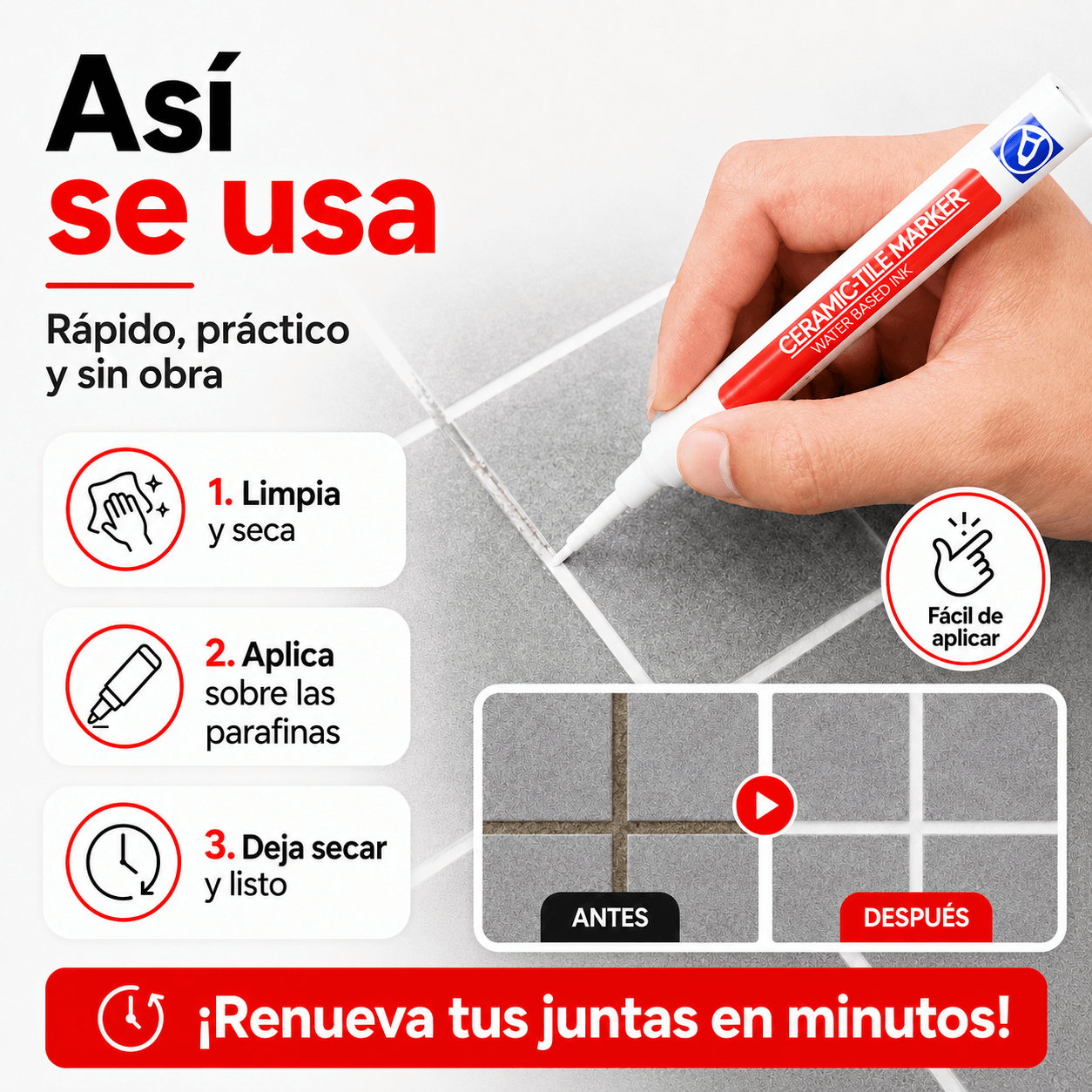 Renueva baño y cocina sin hacer obra: lleva 3 rotuladores para juntas y mejora el aspecto de tus espacios