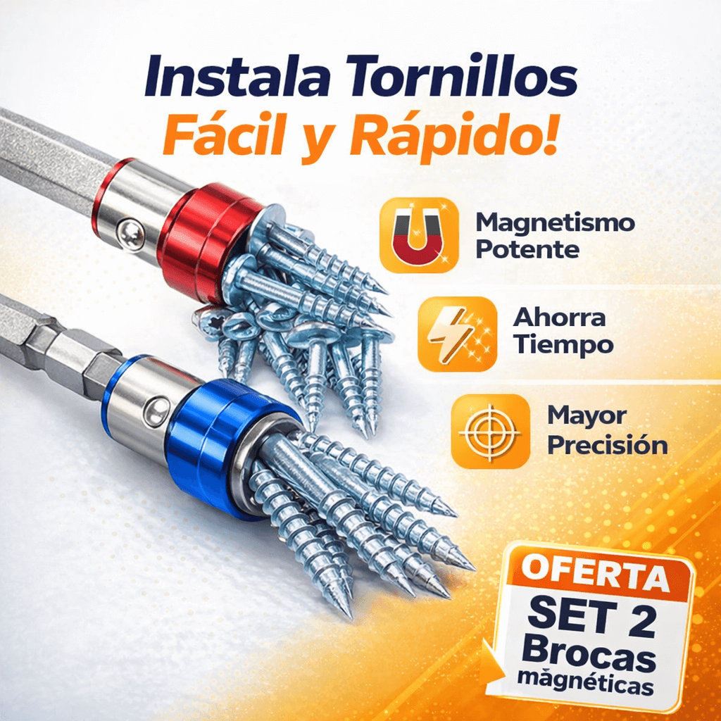 Set De 2  Porta Puntas Magnético Profesional para taladro – Atornilla Más Fácil, Rápido y Preciso