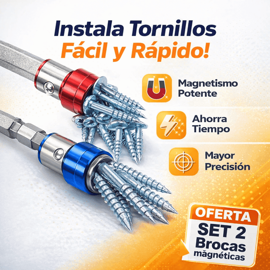 Set De 2  Porta Puntas Magnético Profesional para taladro – Atornilla Más Fácil, Rápido y Preciso
