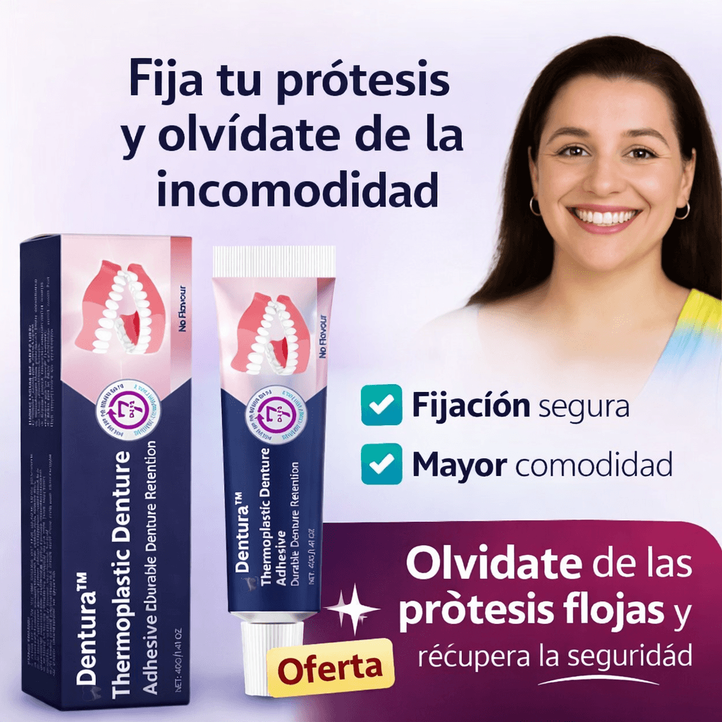 Adhesivos para dentaduras Fija tu prótesis con seguridad y vuelve a comer, hablar y sonreír con tranquilidad todos los días