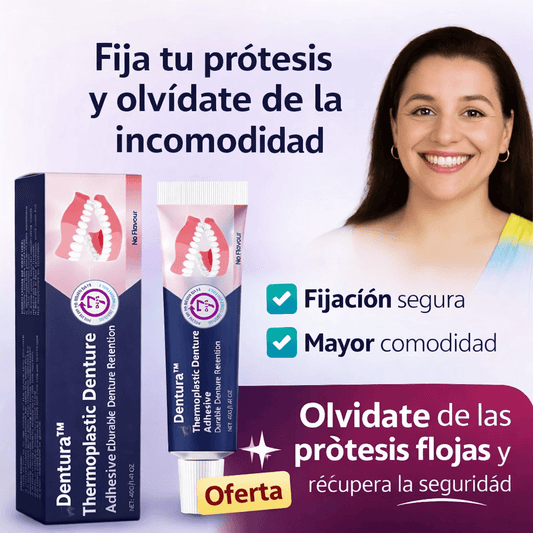 Adhesivos para dentaduras Fija tu prótesis con seguridad y vuelve a comer, hablar y sonreír con tranquilidad todos los días