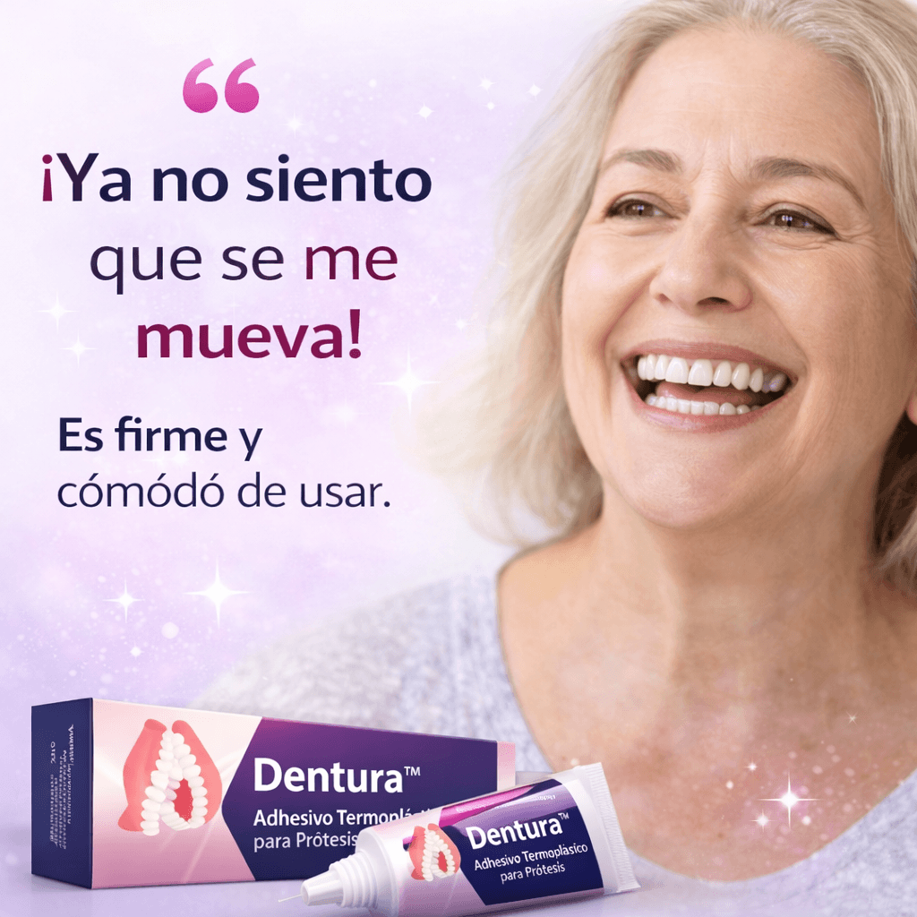 Adhesivos para dentaduras Fija tu prótesis con seguridad y vuelve a comer, hablar y sonreír con tranquilidad todos los días