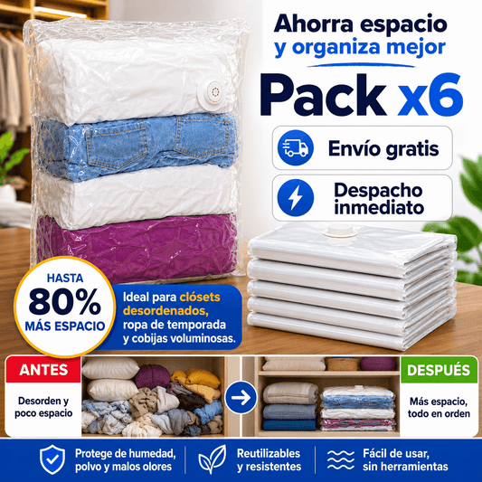 AirLessBag™ Pack x6: libera espacio en tu clóset sin comprar otro armario