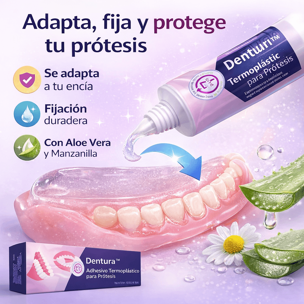 Adhesivos para dentaduras Fija tu prótesis con seguridad y vuelve a comer, hablar y sonreír con tranquilidad todos los días