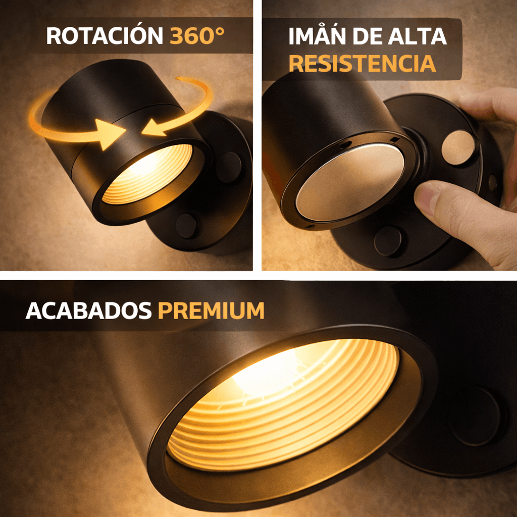 Lámparas LED Inalámbricas – Ilumina tu hogar sin cables ni perforaciones