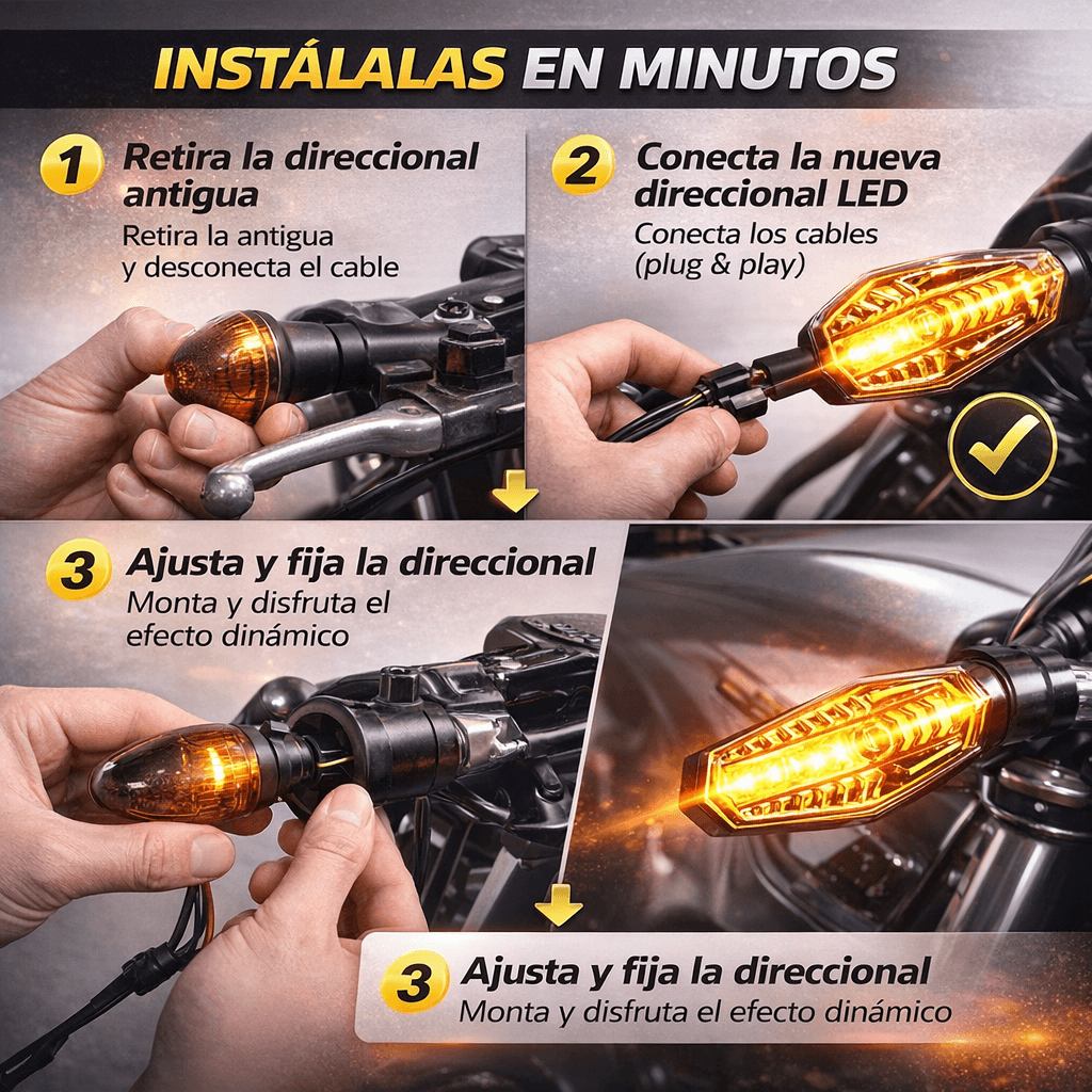 ⚡ Direccionales LED Dinámicas ZXD-115 – Dale a tu moto un estilo más moderno y visible