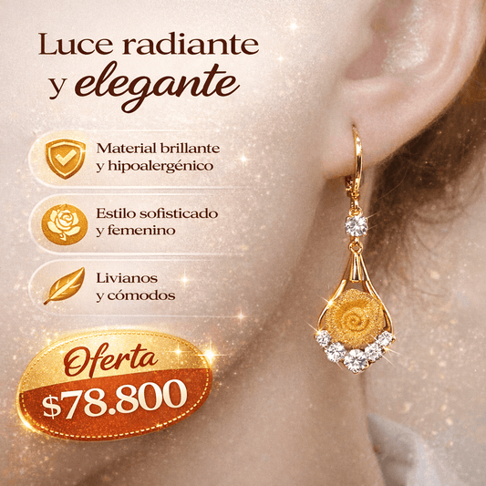 Elegantes pendientes con rosas🌹