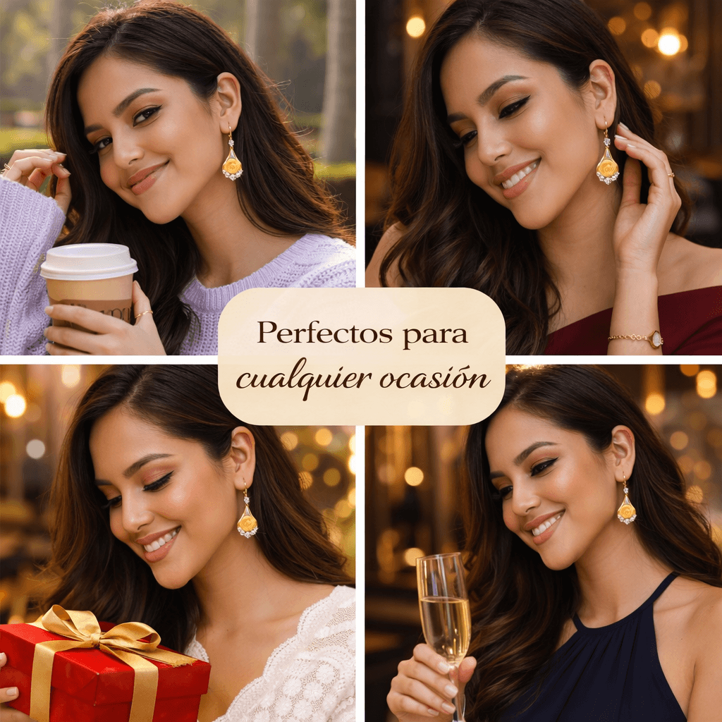 Elegantes pendientes con rosas🌹