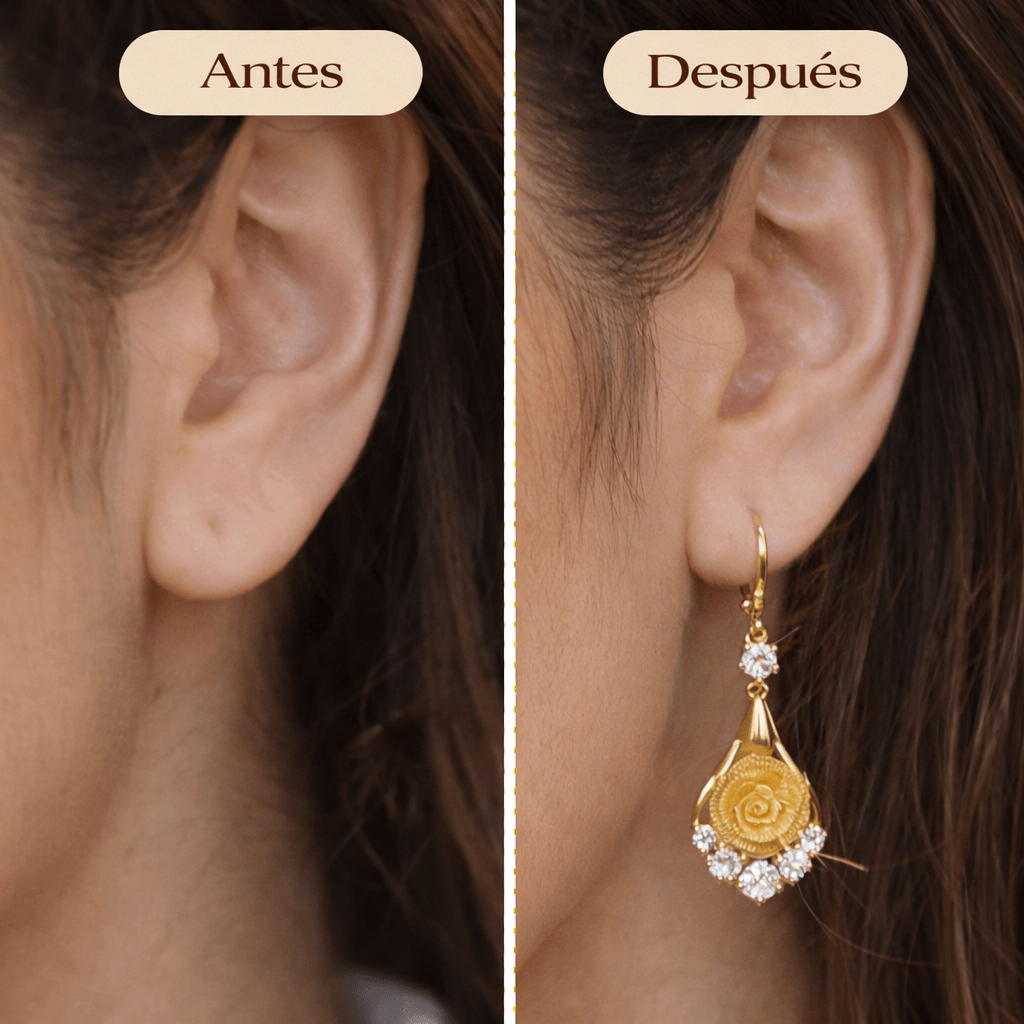 Elegantes pendientes con rosas🌹