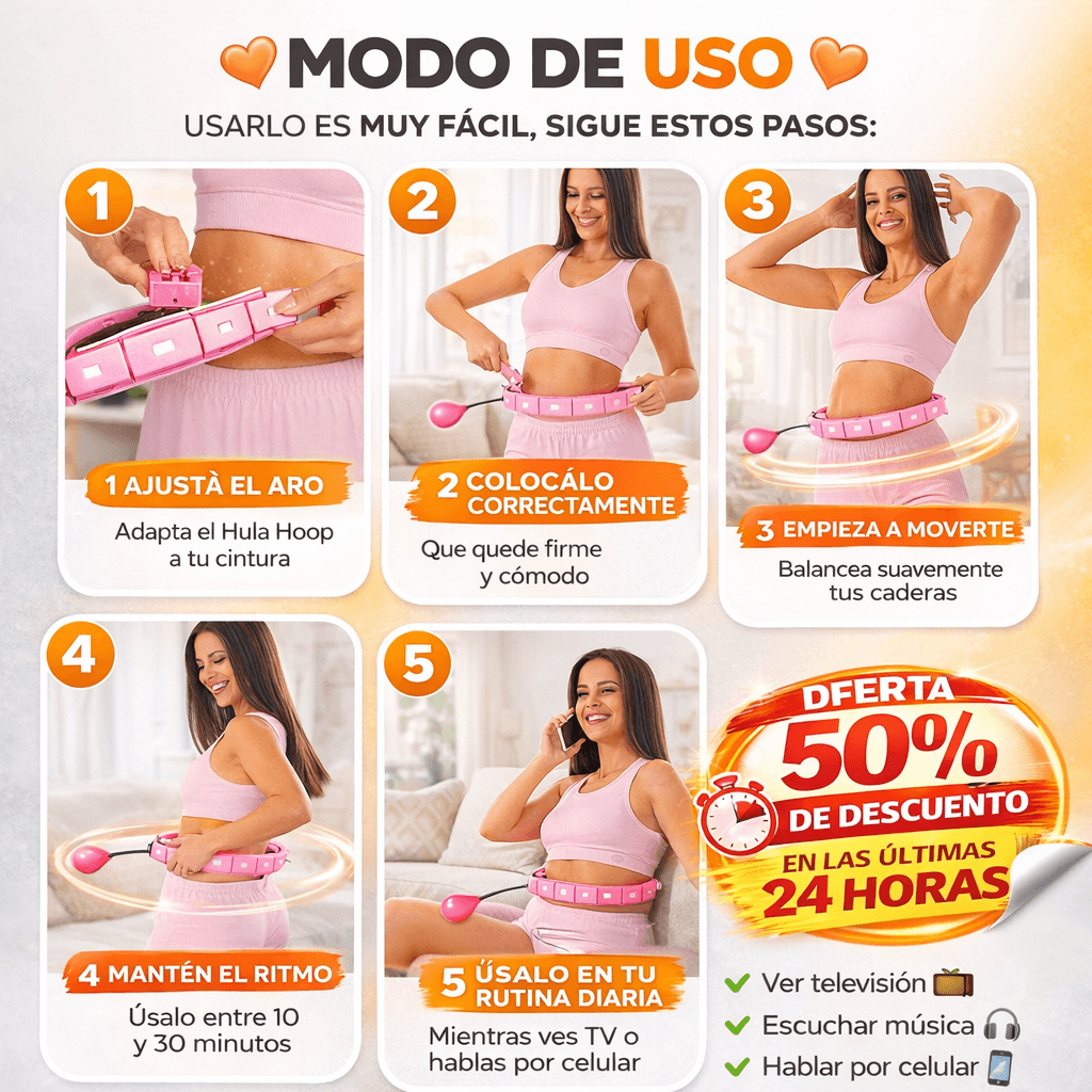 Quema grasa abdominal sin salir de casa Ula Ula Hula Hoop Aro