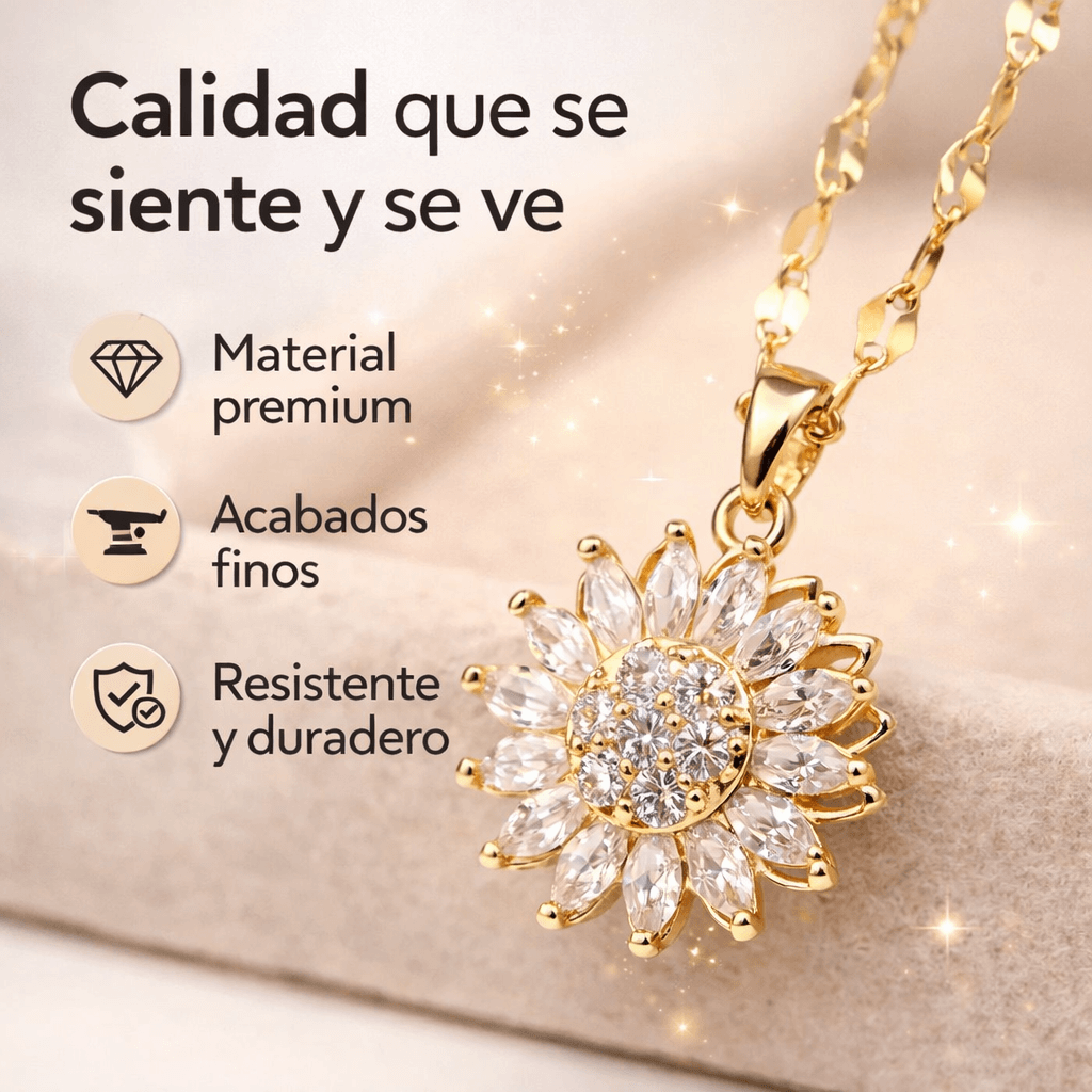 Collar Girasol Giratorio – Calma que se siente, belleza que se nota