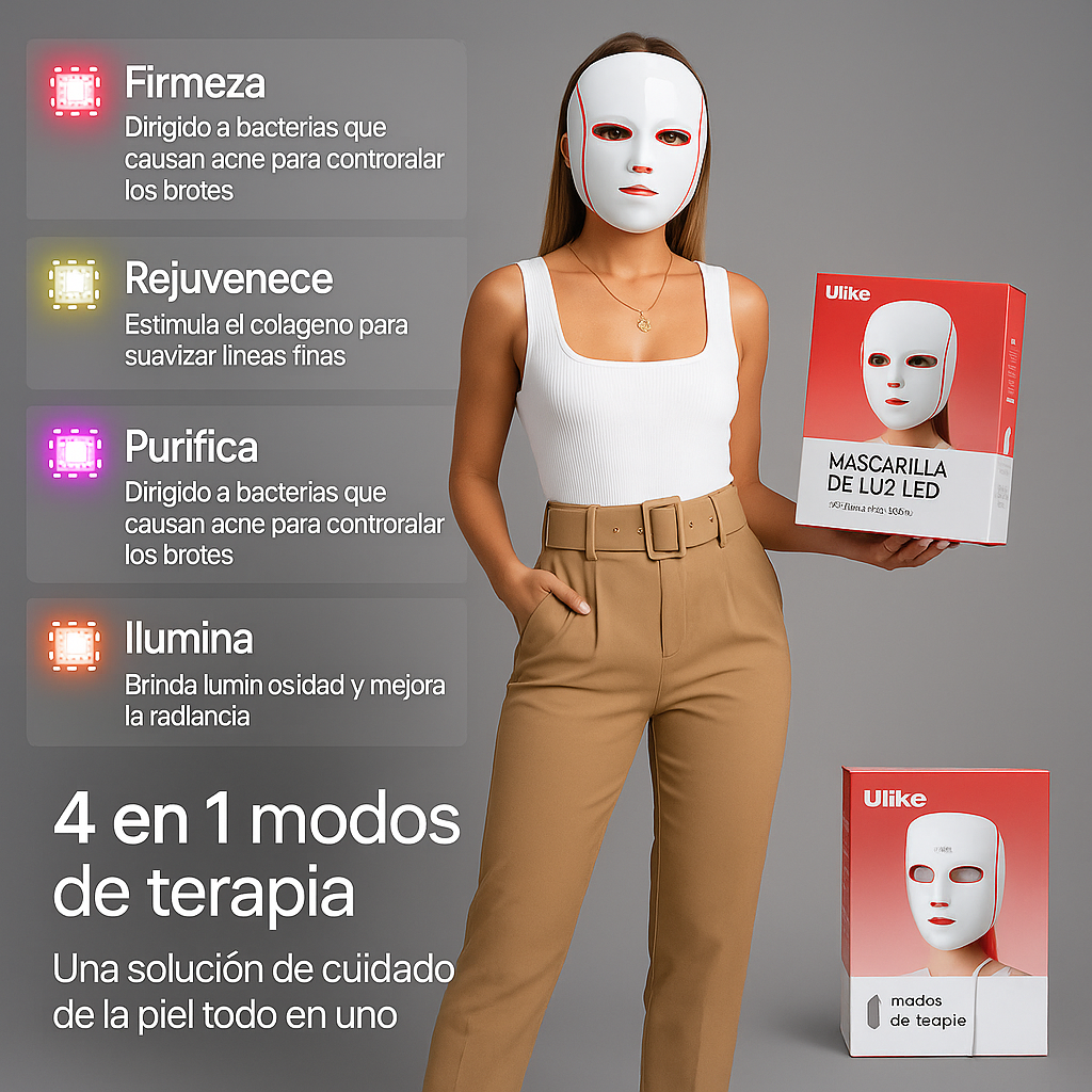 "Máscara de terapia de luz roja LED