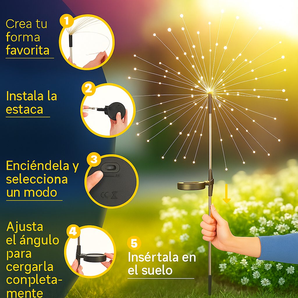 LUCES ERIZO  X2 SOLARES JARDIN