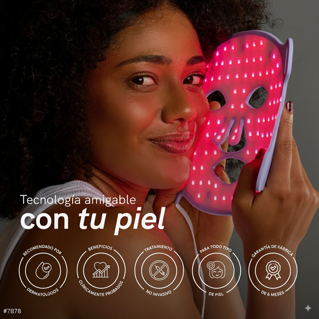 "Máscara de terapia de luz roja LED