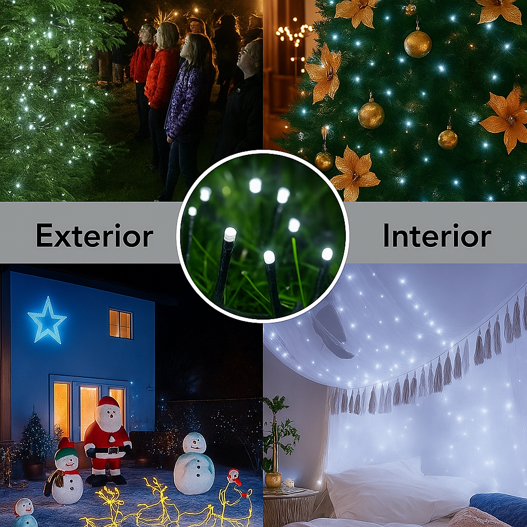 Luces de navidad con panel solar