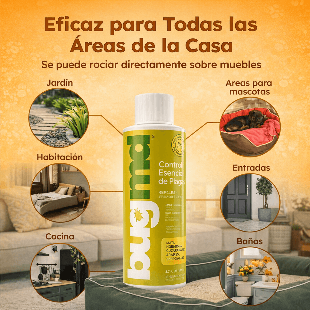 Elimina Pulgas y Garrapatas BUG MD Tu Hogar Sin Químicos Tóxicos ni Olores Fuertes
