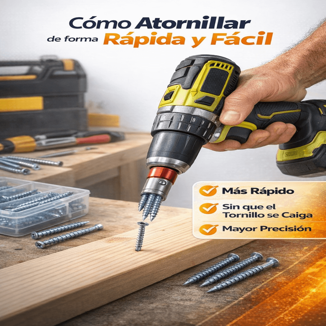 Set De 2  Porta Puntas Magnético Profesional para taladro – Atornilla Más Fácil, Rápido y Preciso