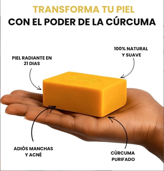 “Jabón de Cúrcuma  La limpieza dorada para una piel más suave y radiante