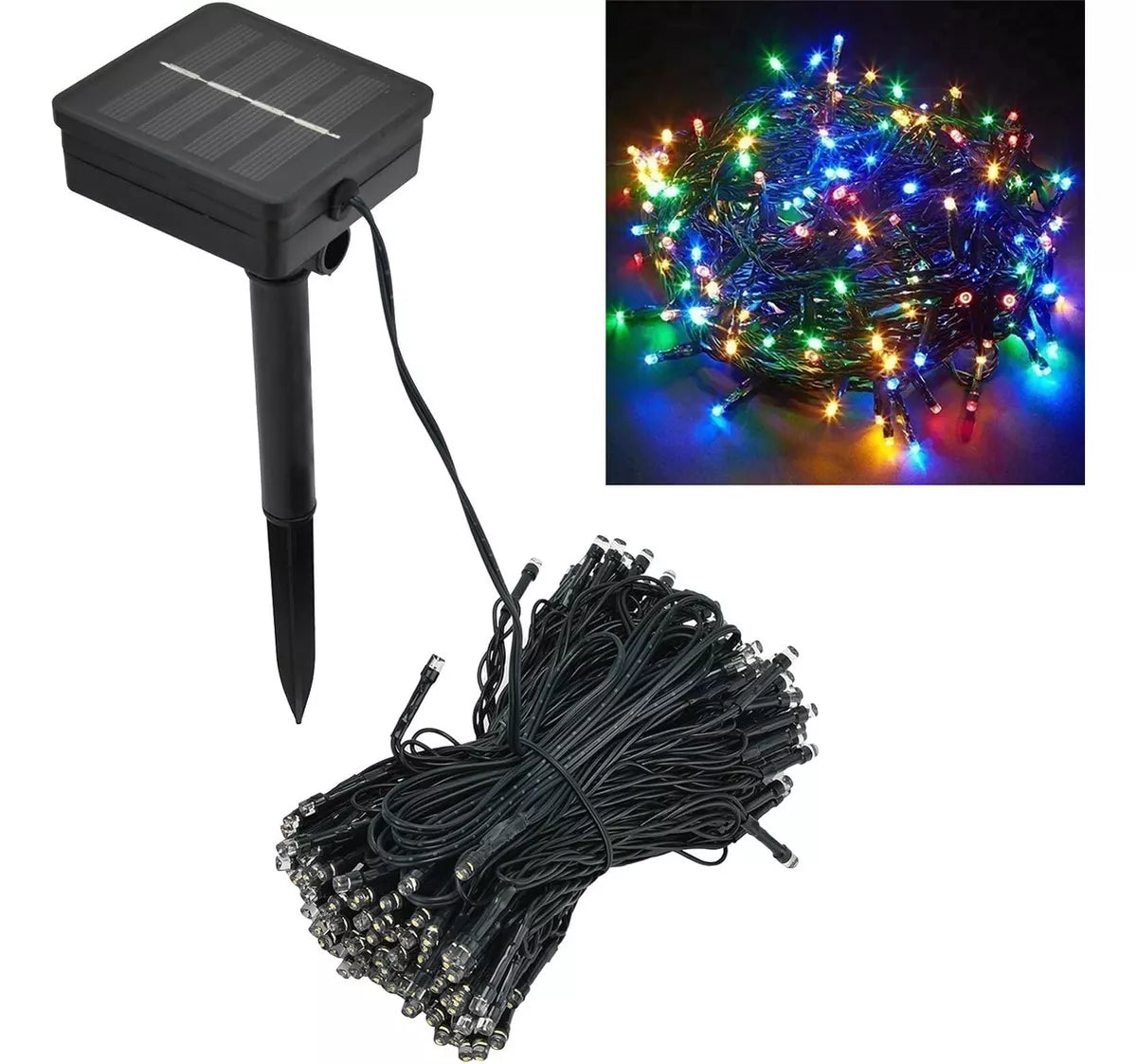 Luces de navidad con panel solar