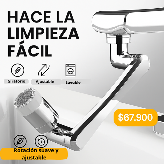 Extensor de grifo giratorio  Acero inoxidable Rotación de 1180°