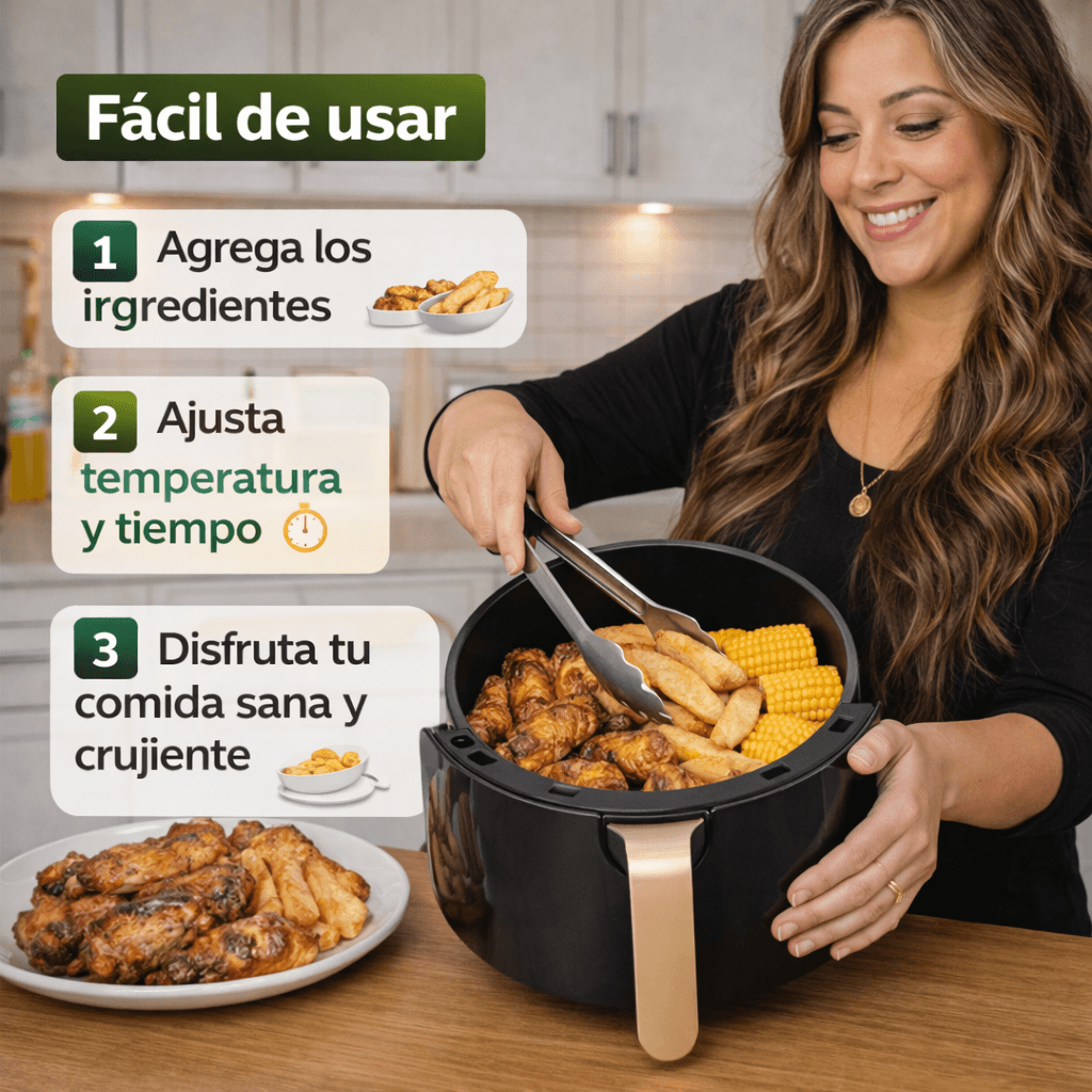Freidora 6 litros Come rico sin culpa todos los días con tu Freidora de Aire 6L
