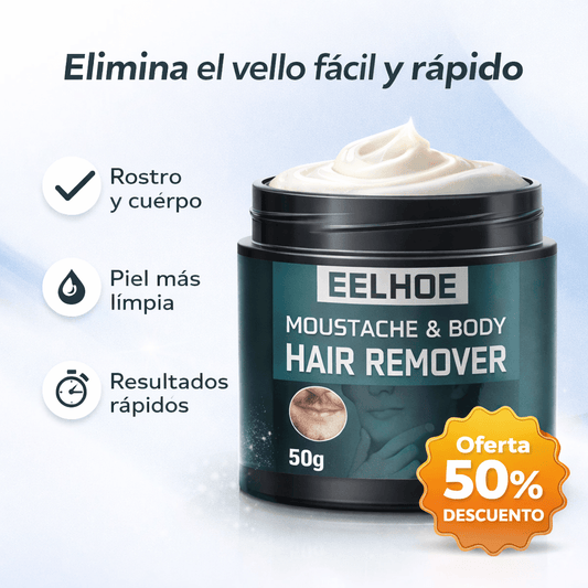 Crema Depiladora para Bigote  y corporal Masculino — Rostro limpio en minutos