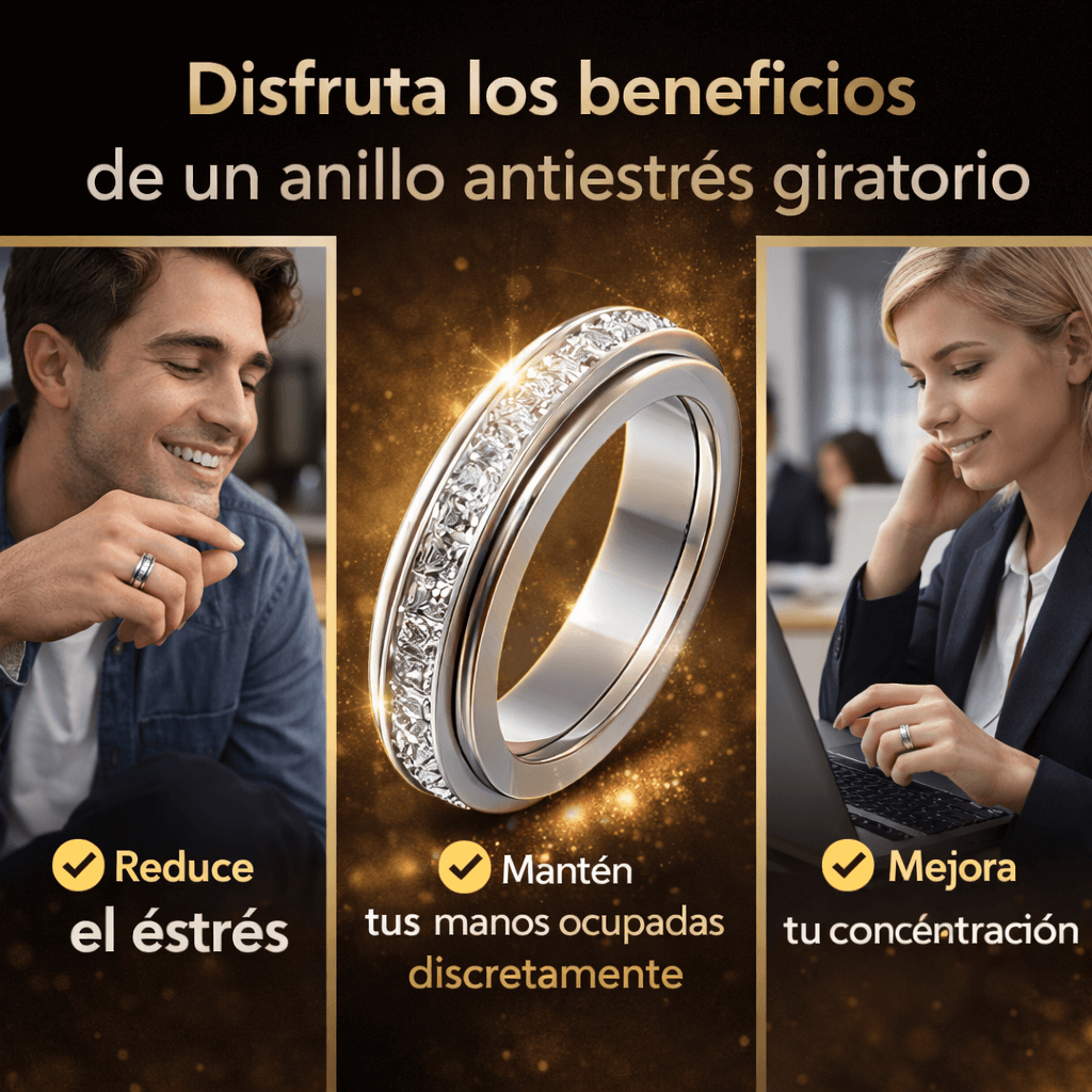 Anillo Giratorio Antiestrés – Elegancia que te Acompaña en Cada Momento