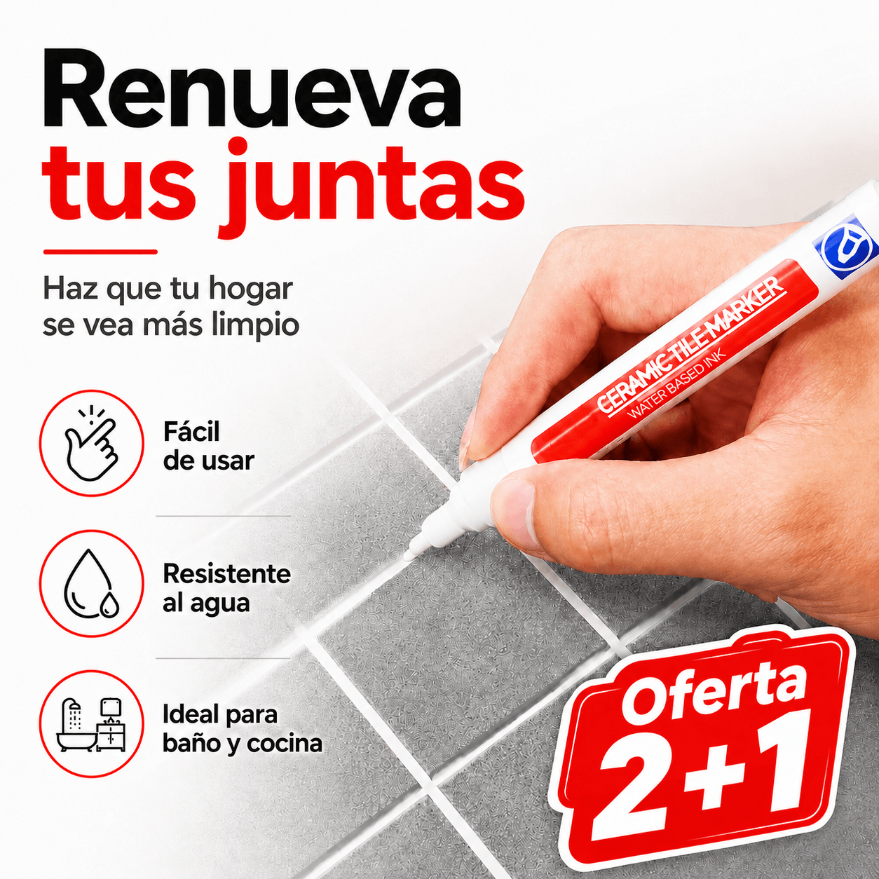 Renueva baño y cocina sin hacer obra: lleva 3 rotuladores para juntas y mejora el aspecto de tus espacios