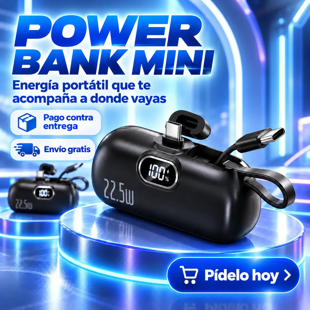 POWER BANK MINI 5000 mAh  Energía portátil para llevar contigo a donde vayas
