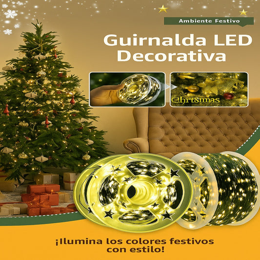 Guirnalda de luces LED decorativas - Ambiente festivo 🎄