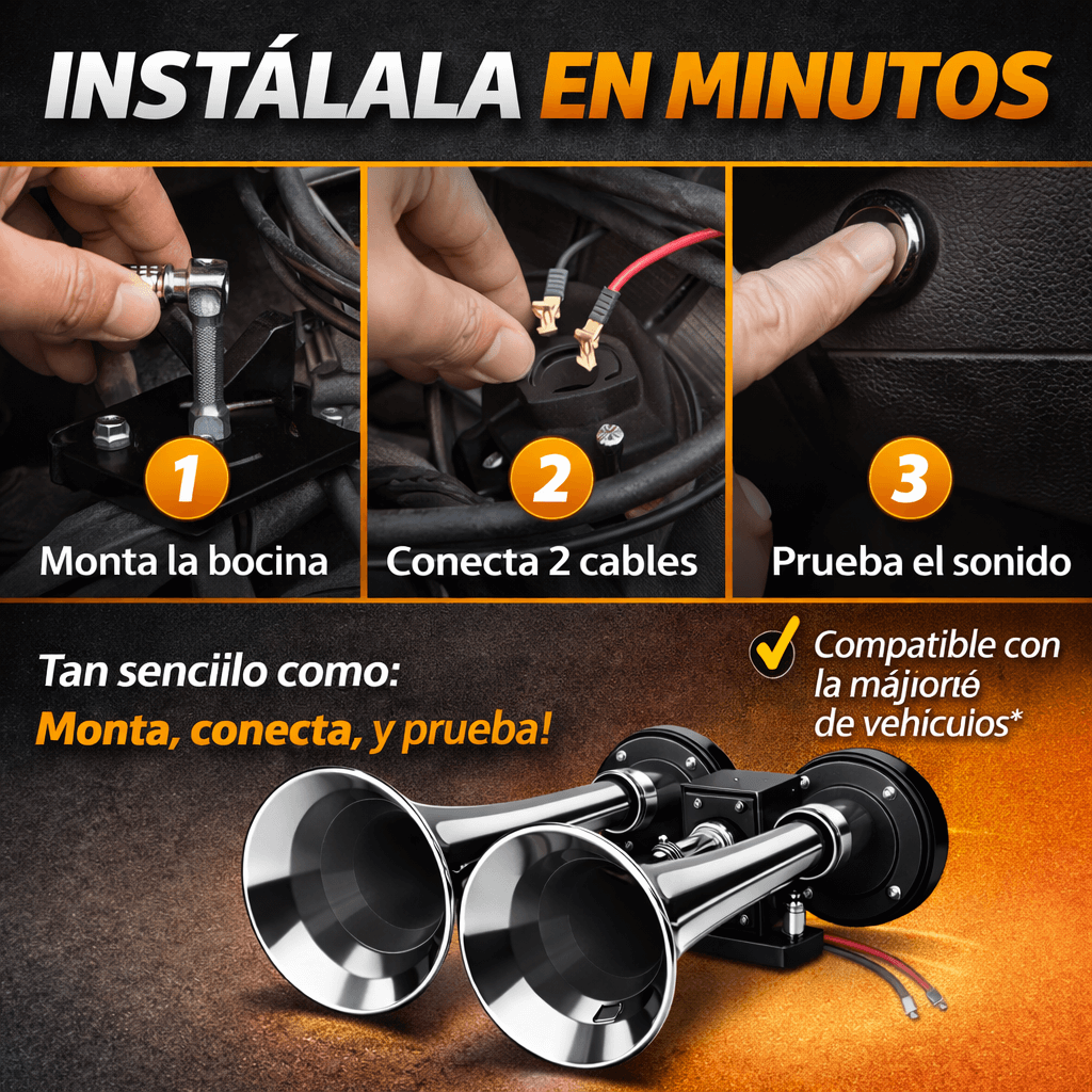 Bocina De Aire Doble Trompeta