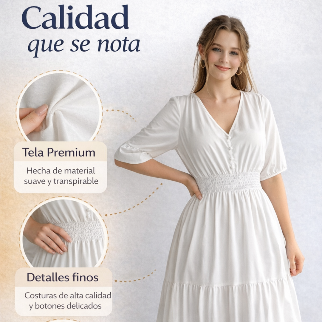 Siéntete Fresca y Segura con Este Vestido Midi