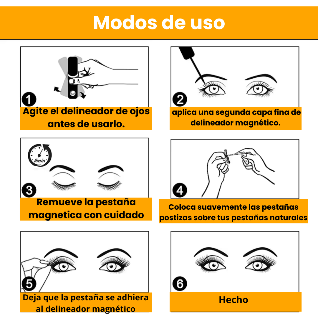 Kit  de pestañas magneticos +Papel de Arroz Facial