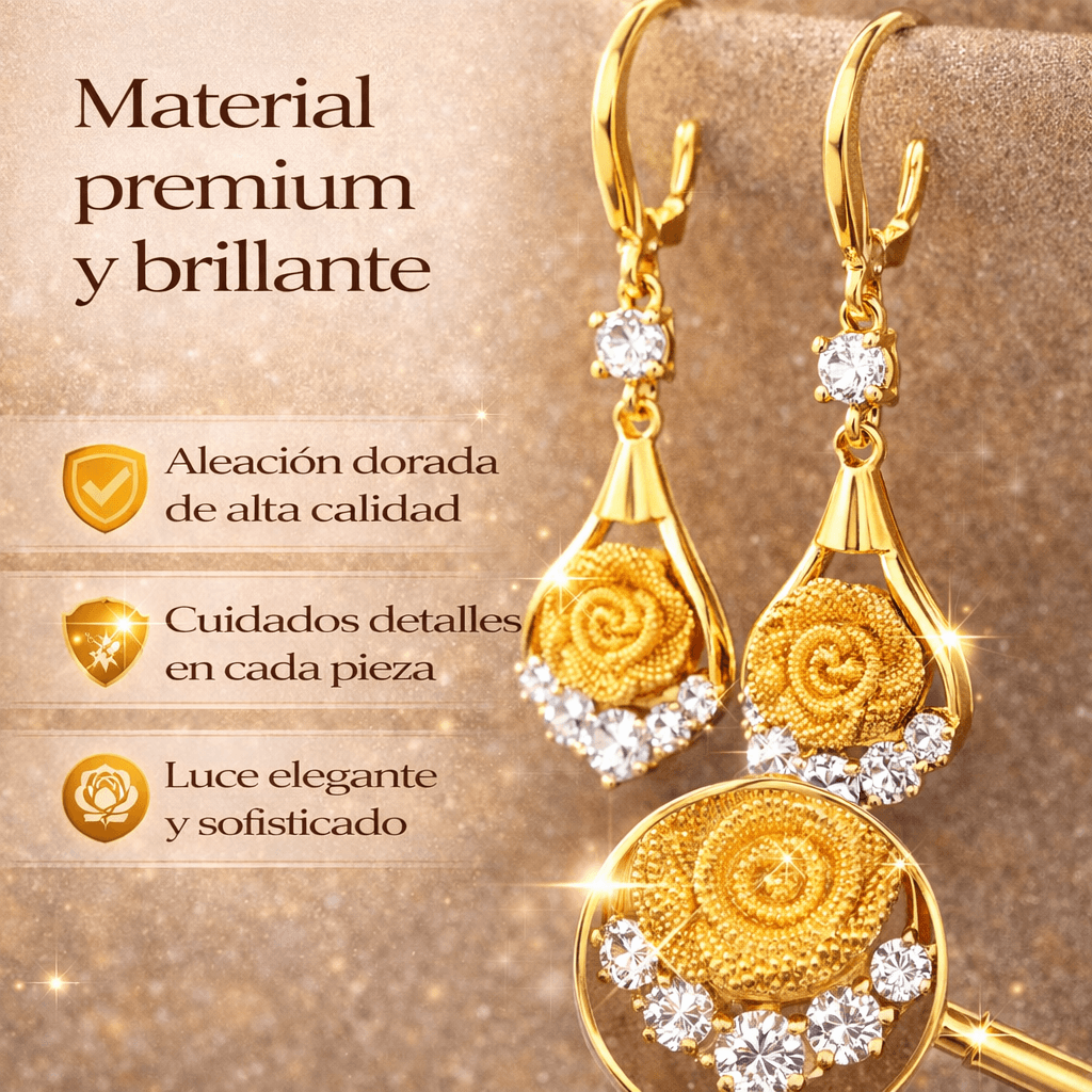Elegantes pendientes con rosas🌹
