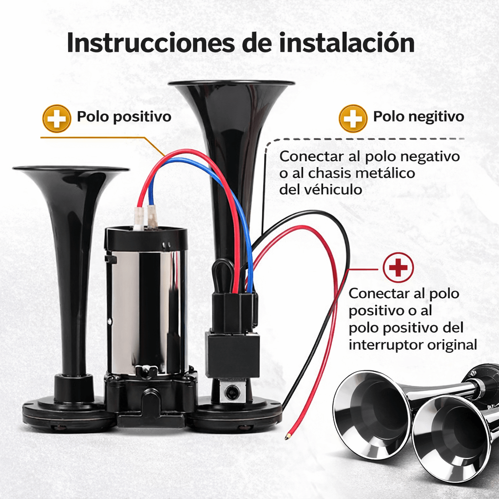 Bocina De Aire Doble Trompeta